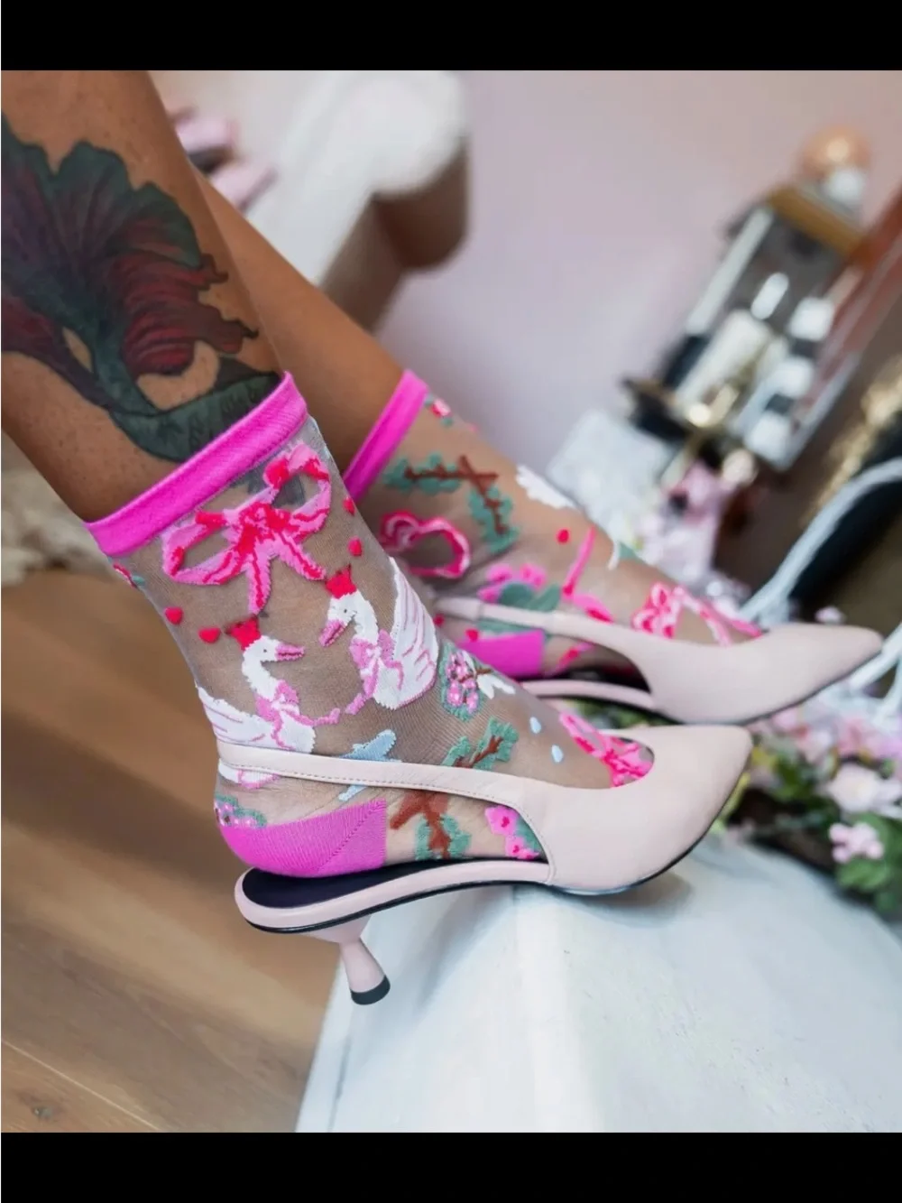 Sock Candy Ballet Sheer Crew Sock. Price Firm.